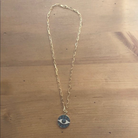 Evil eye square link necklace 17” - Picture 3 of 4